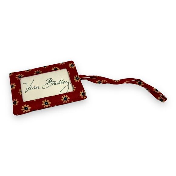5/$65      Vera Bradley Americana Luggage Bag Tag Red Blue Tan Retired Rare - Picture 4 of 5